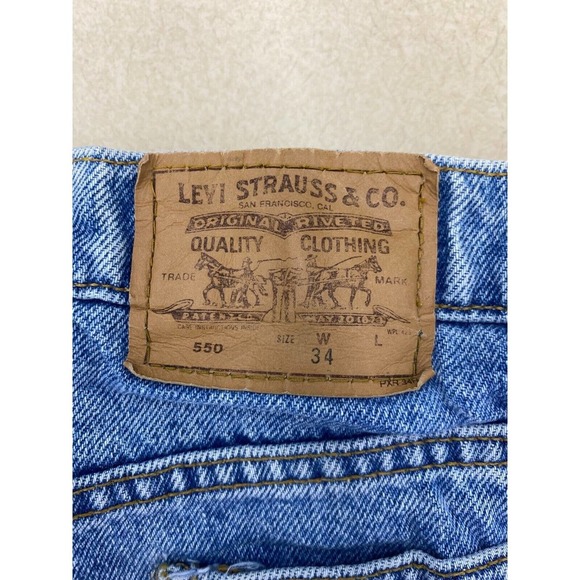 VTG Levis USA 550 Light Wash Cotton Relaxed Fit Denim Shorts Mens Size 34 - Picture 4 of 4